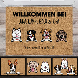 Personalisierte Fußmatte für Hunde Liebhaber - Bis 4 Hunde
